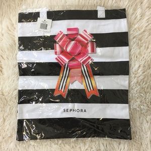 Sephora VIB ROUGE Striped Holiday Tote Shopper Bag